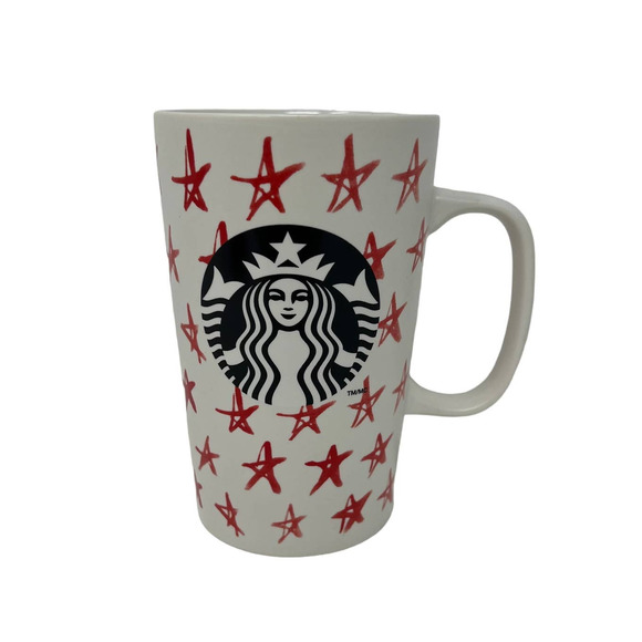 Starbucks Other - Starbucks Tall Red Star Black‎ Siren Mermaid Logo Coffee Cup Mug 16 oz 2014